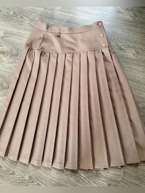 Vintage Dresses & Skirts - Vintage Tamco Pleated High-Waist Mini Skirt – Brown / Khaki